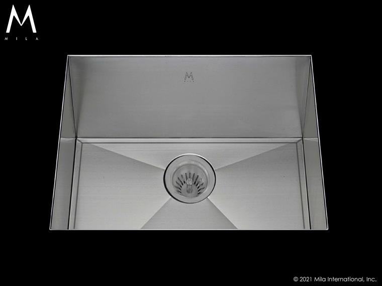 Mila - Orion Single Bowl Under Mount - 23 X 17 Satin Brushed SS