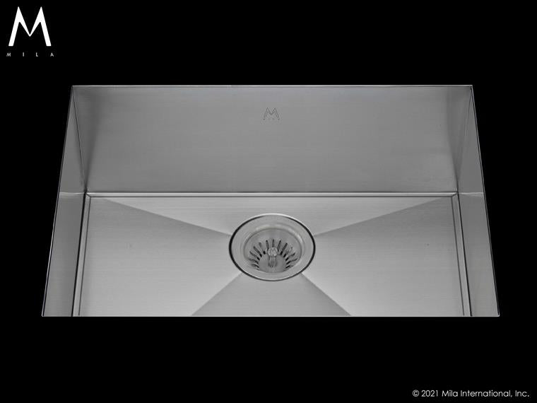 Mila - Orion Single Bowl Under Mount - 27 X 17 Satin Brushed SS