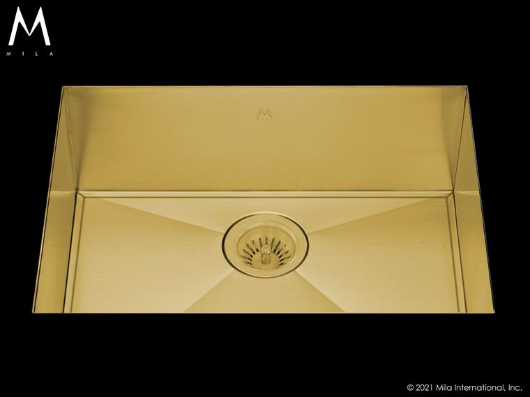 Mila - Orion Single Bowl Under Mount - 28 X 18.5 Gold