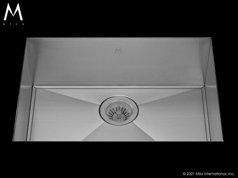 Mila - Orion Single Bowl Under Mount - 28 X 18.5 Satin Brushed SS