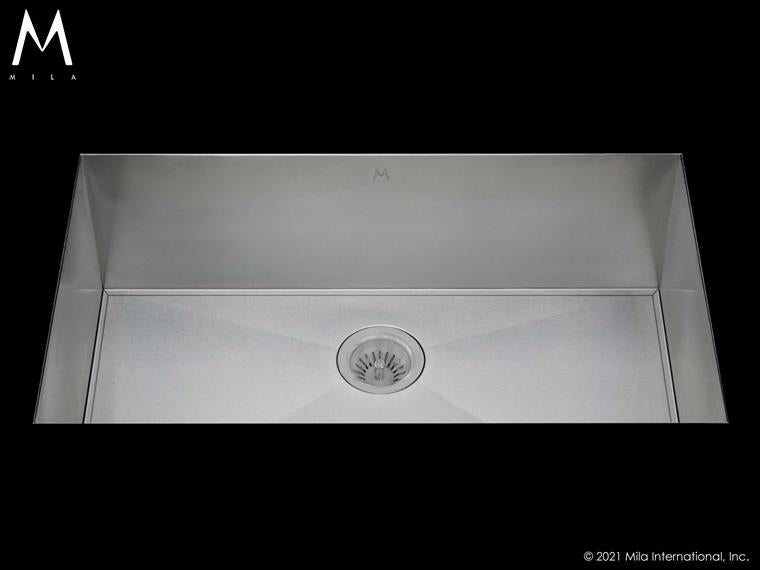 Mila - Orion Single Bowl Under Mount - 38 X 18.5 Satin Brushed SS
