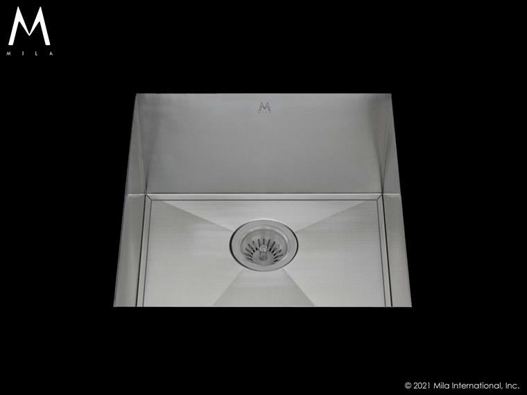 Mila - Orion Single Bowl Under Mount - 19 X 20 Satin Brushed SS