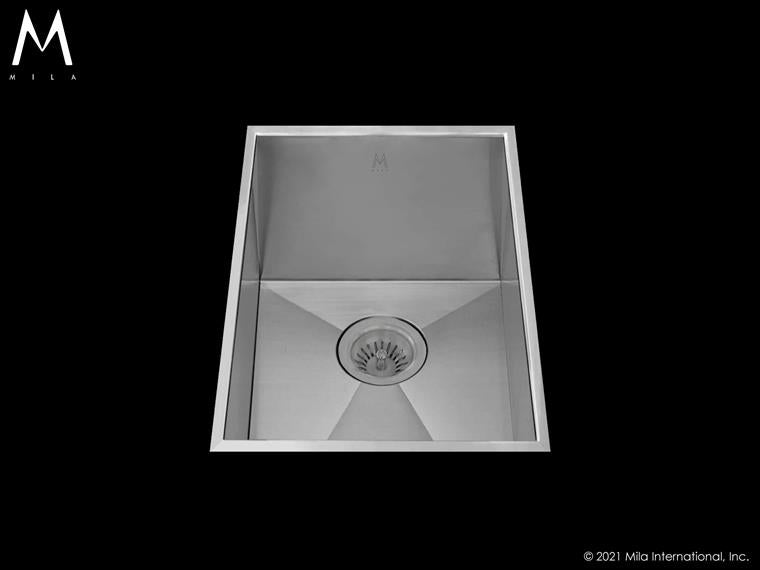 Mila - Profile Low Profile Single Bowl Flush-Mount - 12 X 17.5 Satin Brushed SS