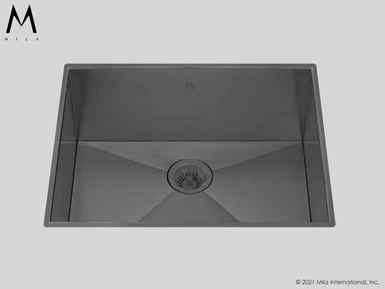 Mila - Profile Low Profile Single Bowl Flush-Mount - 24X 17.5 Round Corner Graphite