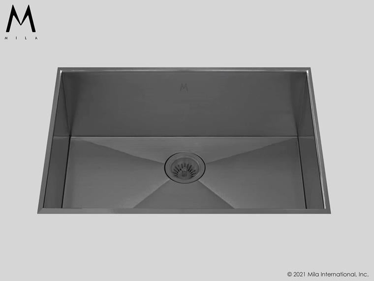Mila - Profile Low Profile Single Bowl Flush-Mount - 28 X 17.5 Graphite