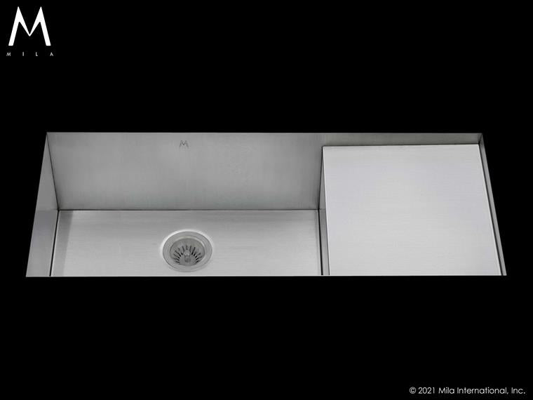 Mila - Flatiron Prepboard Under Mount - 38 X 18.5 Satin Brushed SS