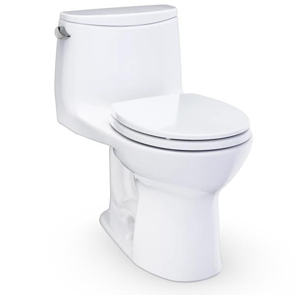 Toto - Ultramax Tornado One-Piece Toilet 1.28 GPF, Round Bowl right-hand trip lever