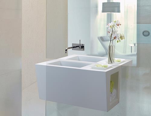 MTI - Petra 2 Sculpturestone Wall-Mounted Vanity W/Storage - Right Hand (30X15)