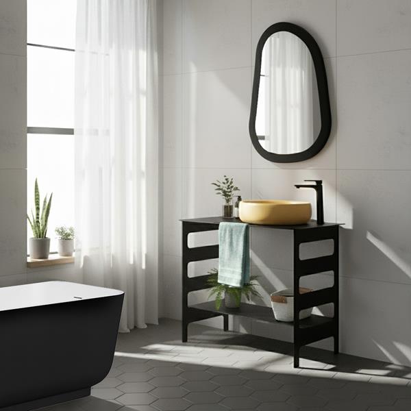 Lacava - Metallo Floor Standing Metal Vanity With Shelf. Vessel Sink Sold Separately. W: 36 Inch, D: 22 Inch, H: 30 Inch.