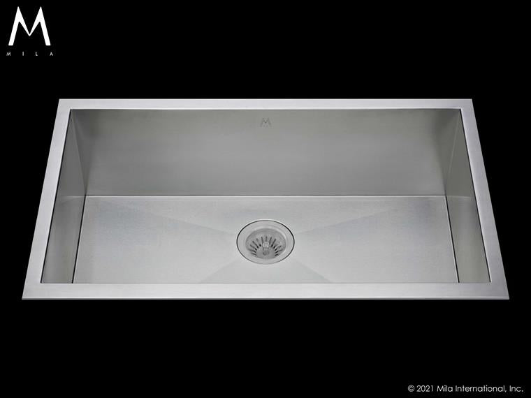 Mila - Atelier Single Bowl Tri-Mount - 32 X 17 Satin Brushed SS