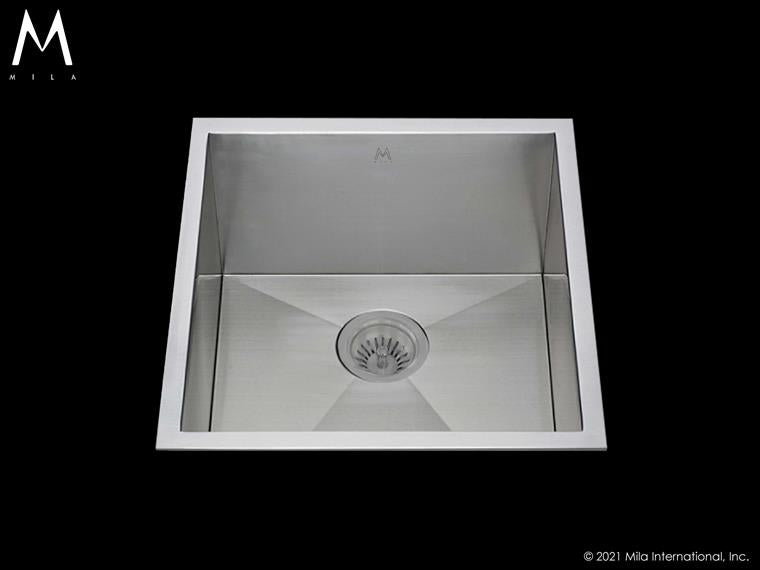 Mila - Atelier Single Bowl Tri-Mount - 18.5 X 18.5 Satin Brushed SS