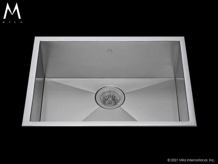 Mila - Atelier Single Bowl Tri-Mount - 28 X 18.5 Satin Brushed SS
