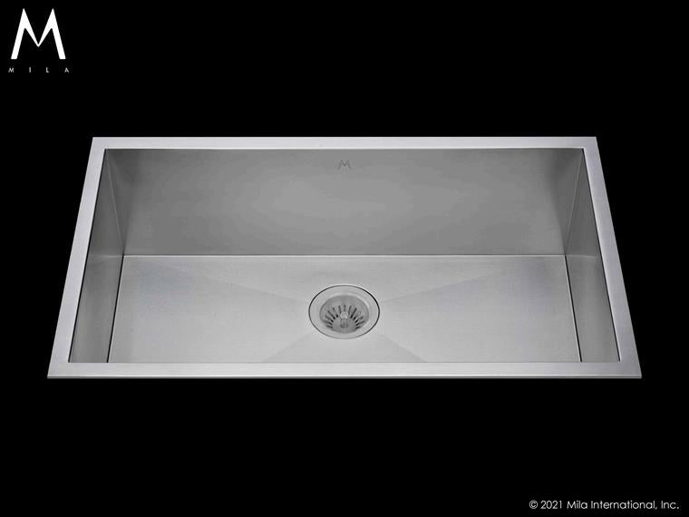 Mila - Atelier Single Bowl Tri-Mount - 33 X 18.5 Satin Brushed SS