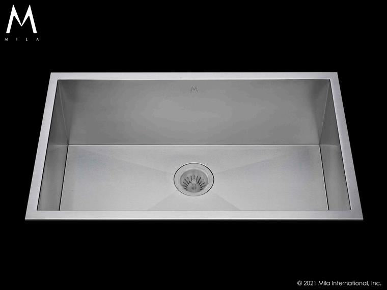 Mila - Atelier Single Bowl Tri-Mount - 30 X 20 Satin Brushed SS