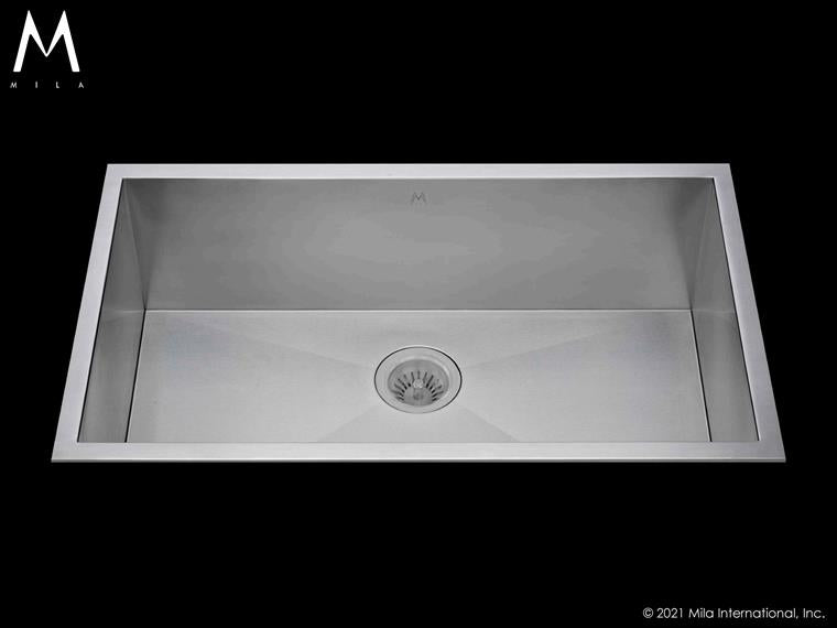 Mila - Atelier Single Bowl Tri-Mount - 35 X 20 Satin Brushed SS