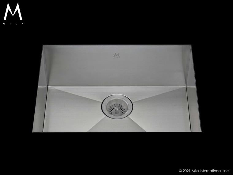 Mila - Flatiron Single Bowl Under Mount - 23 X 17 Satin Brushed SS