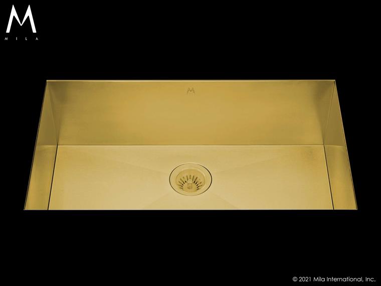 Mila - Flatiron Single Bowl Under Mount - 32 X 17 Gold