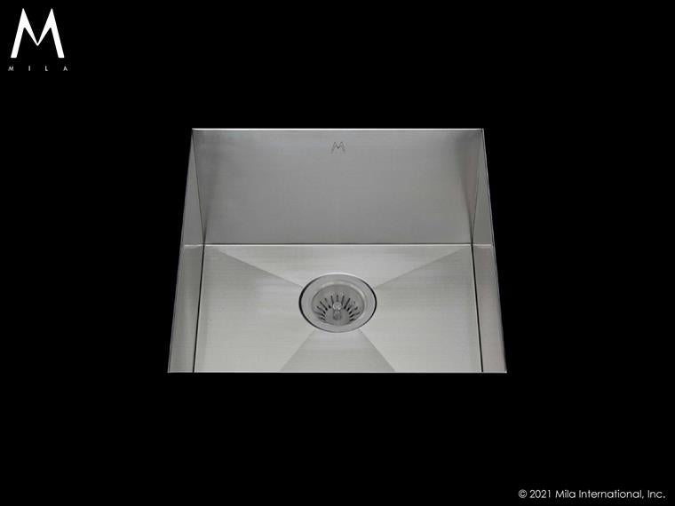 Mila - Flatiron Single Bowl Under Mount - 18.5 X 18.5 Satin Brushed SS
