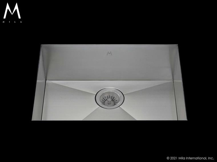 Mila - Flatiron Single Bowl Under Mount - 25 X 18.5 Satin Brushed SS