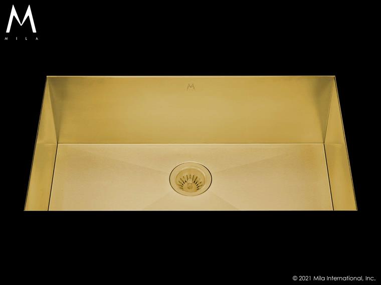 Mila - Flatiron Single Bowl Under Mount - 31 X 18.5 Gold