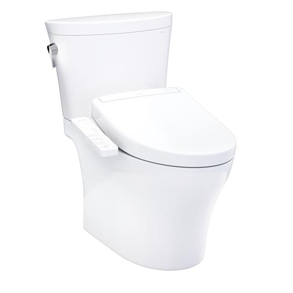 Toto - Washlet+ Aquia Iv Arc Two-Piece Elongated Dual Flush 1.28 And 0.9 Gpf Toilet With S2 Contemporary Bidet Seat, Cotton White