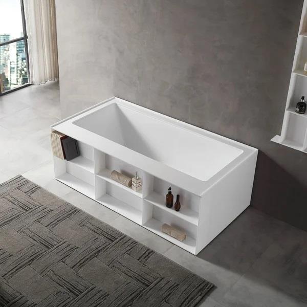 Maidstone - Monty Shelved Acrylic 67 Inch Contemporary Freestanding Tub