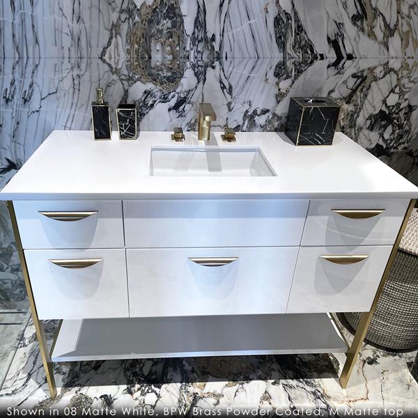 Lacava - Navi Countertop In White Solid Surface, Stone Or Quartz, For Vanity Nav-Un-48