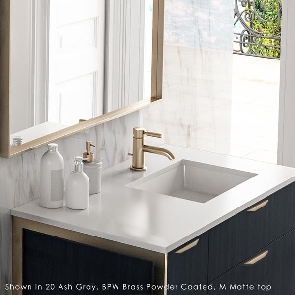 Lacava - Navi Countertop In White Solid Surface, Stone Or Quartz, For Vanity Nav-Un-36R