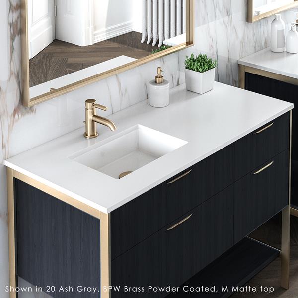 Lacava - Navi Countertop In White Solid Surface, Stone Or Quartz, For Vanity Nav-Un-48L