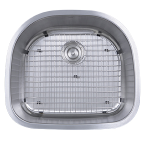 Nantucket Sinks - Sconset 23-Inch D-Bowl Undermount Stainless Steel Kitchen Sink, 16 Gauge