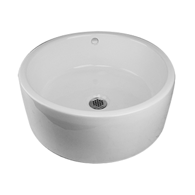 Nantucket Sinks - Round White Vessel Sink With Overflow