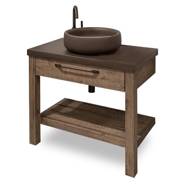 Lacava - Newterra Floor-Standing Vanity With Two Drawers And Slotted Bottom Shelf.