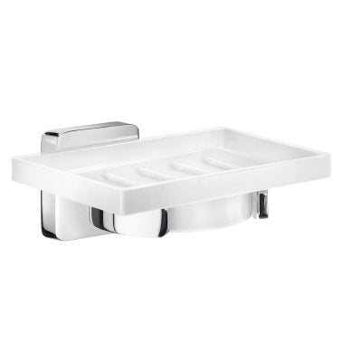 Smedbo - Ice Holder In Polished Chrome With Porcelain Soap Dish.
