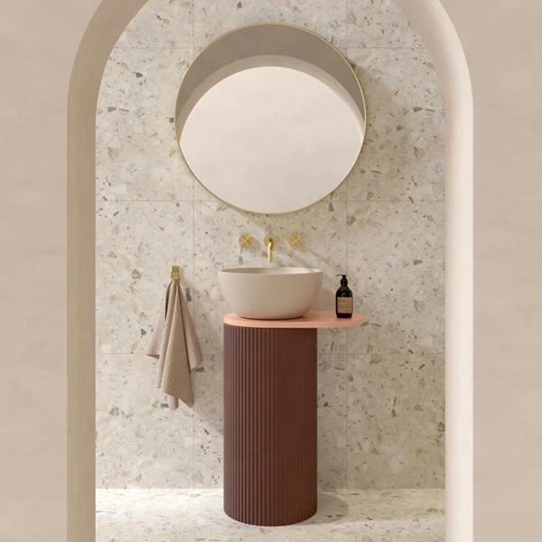 Kast - Orme Floorstanding Pedestal Basin With Shelf, 21-5/8 x 15-3/4 Inch, With Pattern