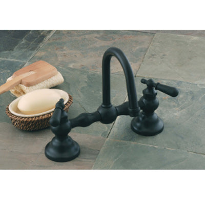 Strom Living - 8 Inch Columbia Set W/Gooseneck Spout, Lever Handles & Lift & Turn Drain