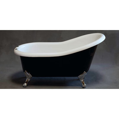 Strom Living - The Tuxedo 5' Black & White Acrylic Slipper Tub On Selected Finish Legs
