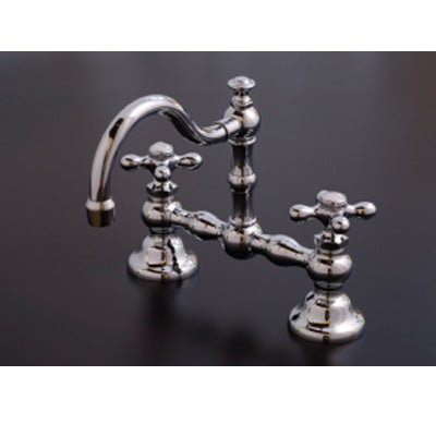 Strom Living - 8 Inch Rio Grande Bridge Faucet W/Fixed Arched Spout, X-Point Handles