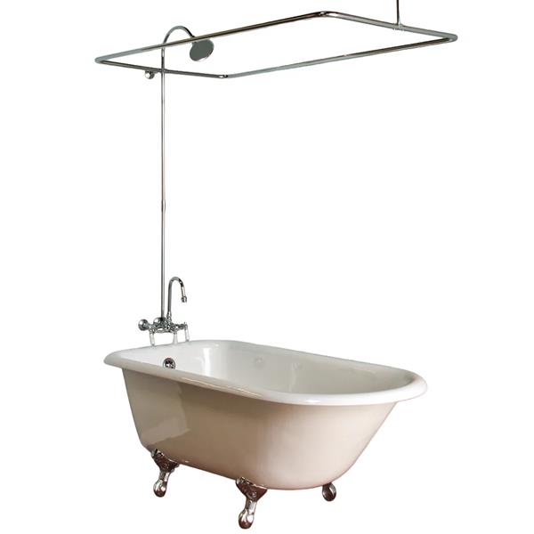 Strom Living - Wall Mounted Shower Set with Rectangle Enclosure, 65 Inch Riser
