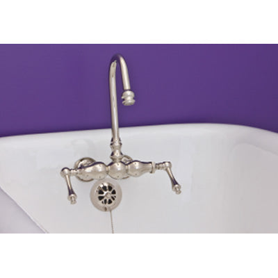 Strom Living - 3 Ball Leg Tub Faucet With 9 3/4 Inch H Gooseneck Spout & Metal Lever Handles
