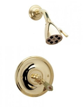 Phylrich - Regent Pressure Balance Shower Set, Geen Onyx Handle - Trim Only