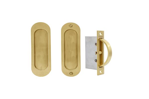 Linnea - Square Passage Pocket Door Dummy Set with Edge Pull