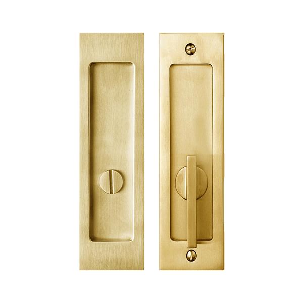 Linnea - Square ADA Compliant Privacy Pocket Door Lock Minimum Door Thickness 1-3/8 Inch