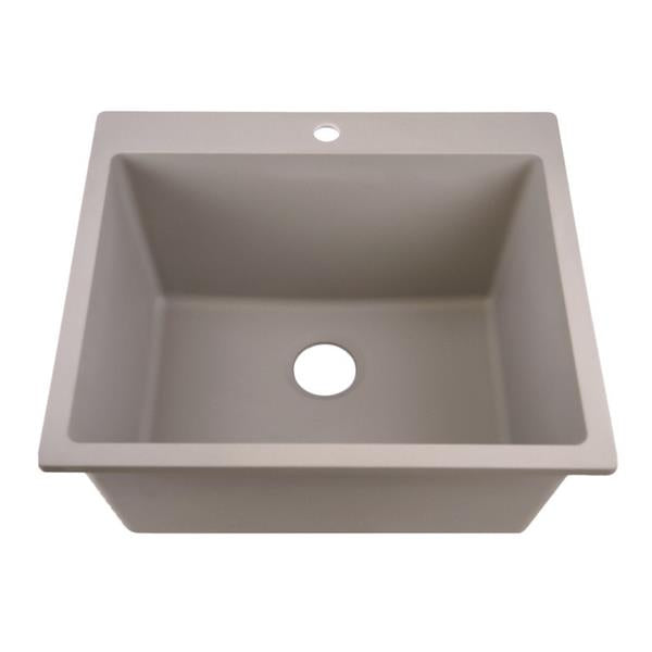 Nantucket Sinks - 25 Inch Inch Single Bowl Granite Composite Sink - Truffle