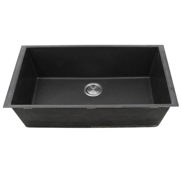 Nantucket Sinks - 33-Inch Undermount Granite Composite Sink In Black