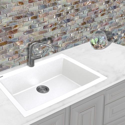 Nantucket Sinks - 33-inch Dual-mount Granite Composite Sink in White