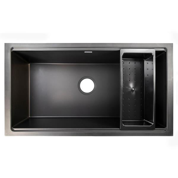 Nantucket Sinks - Plymouth Collection Granite Composite Workstation Sink In Matte Black