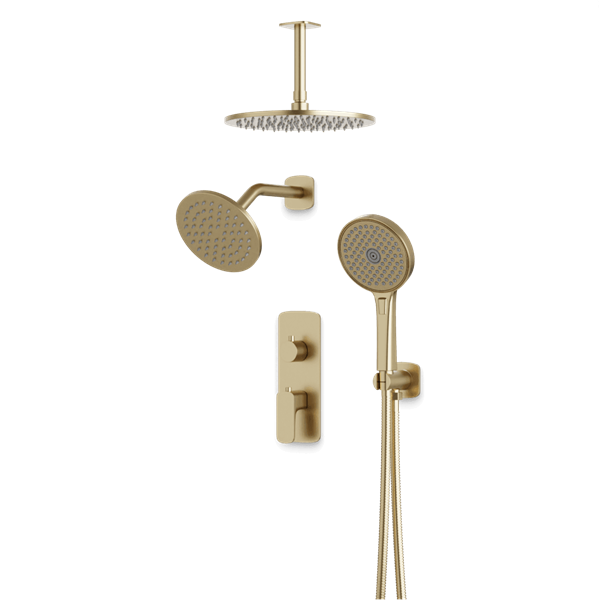 Artos - Harmony Thermostatic Shower Trim Kit with Wall & Ceiling Mount Shower Head, Hand Shower