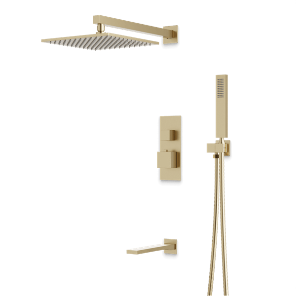 Artos - Edge Thermostatic Shower Trim Kit with Hand Shower, Tub Filler