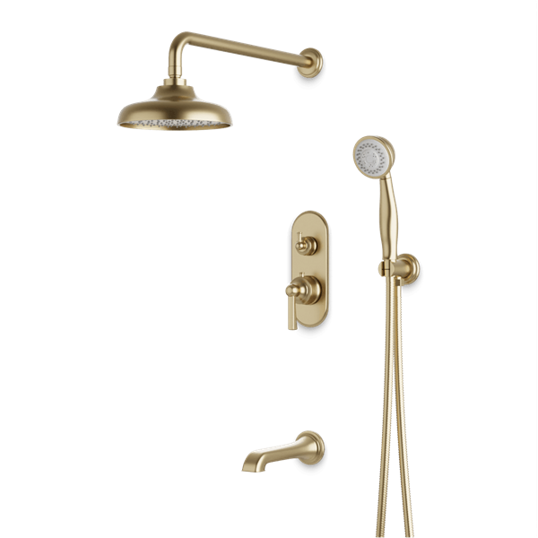 Artos - Classic Thermostatic Shower Trim Kit with Hand Shower, Tub Filler
