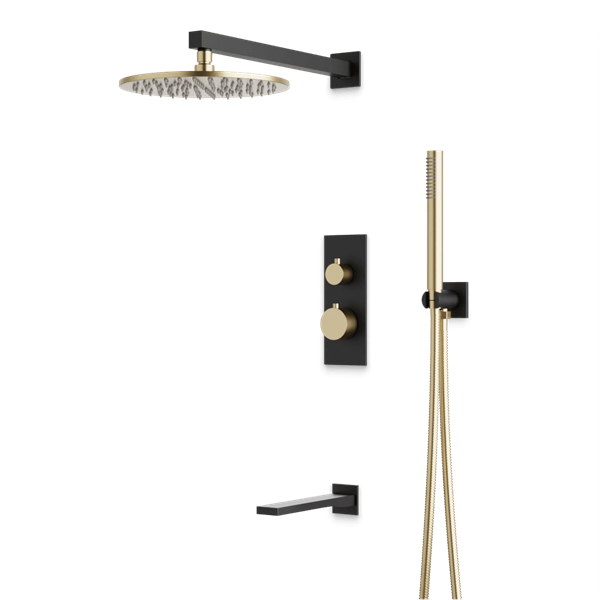 Artos - Otella Thermostatic Shower Trim Kit with Hand Shower, Tub Filler